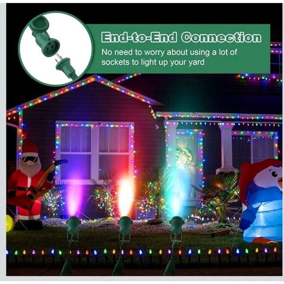 Enhon 2 Pack Christmas RGBW Spotlight Outdoor, 12W 270lm IP65 Waterproof... - Picture 7 of 9